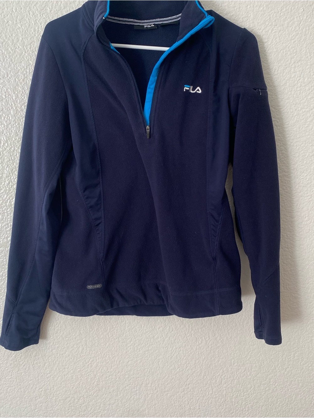 Fila Navy Half-Zip Pullover with Light Blue Trim